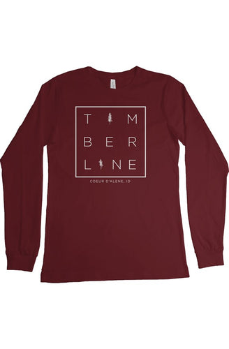 Squared Up Long Sleeve T Shirt - Forest Red