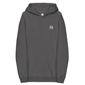 Three Trees Charcoal Cotton-Poly Hoodie